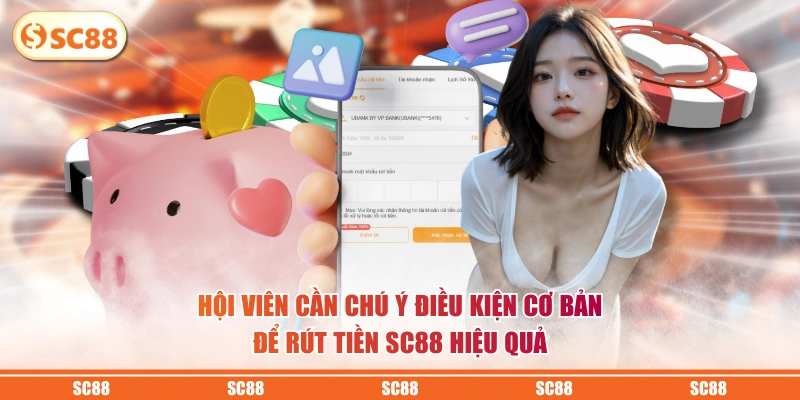 Hội viên cần chú ý điều kiện cơ bản để rút tiền SC88 hiệu quả