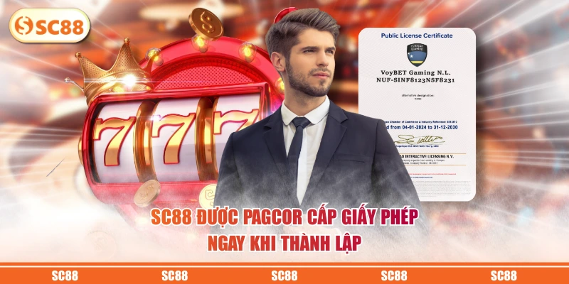 SC88 được PAGCOR cấp giấy phép ngay khi thành lập